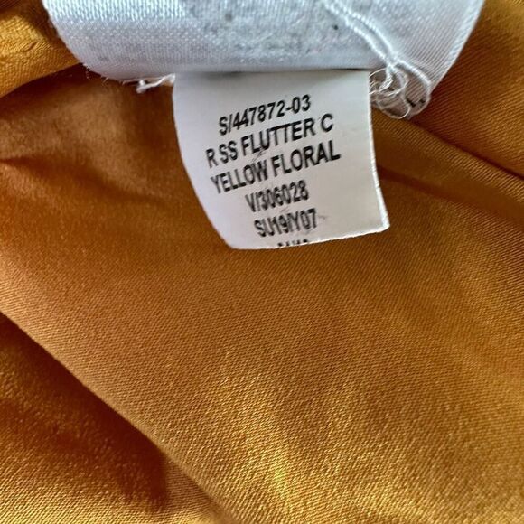 Old Navy Sunflower Yellow Floral Flutter Sleeve Dress Womens 2X Casual Summer - Picture 9 of 9